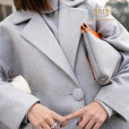 Dove Grey Wool Cocoon Maxi Coat