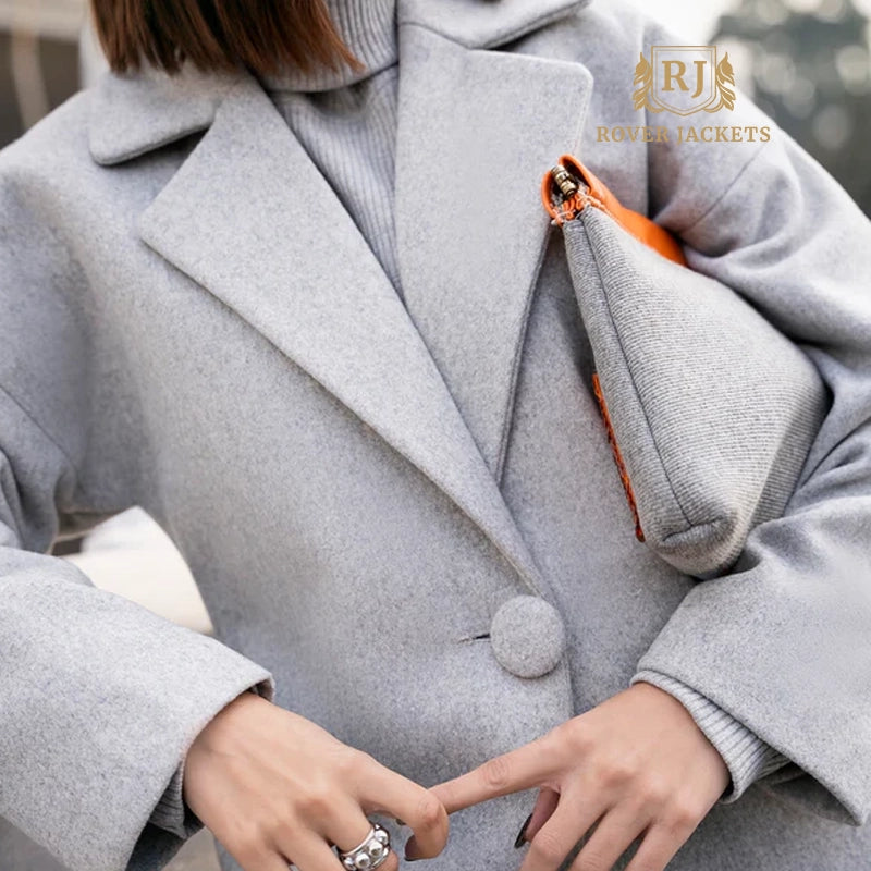 Dove Grey Wool Cocoon Maxi Coat