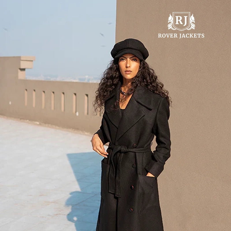 Black Maxi Length Trench Coat