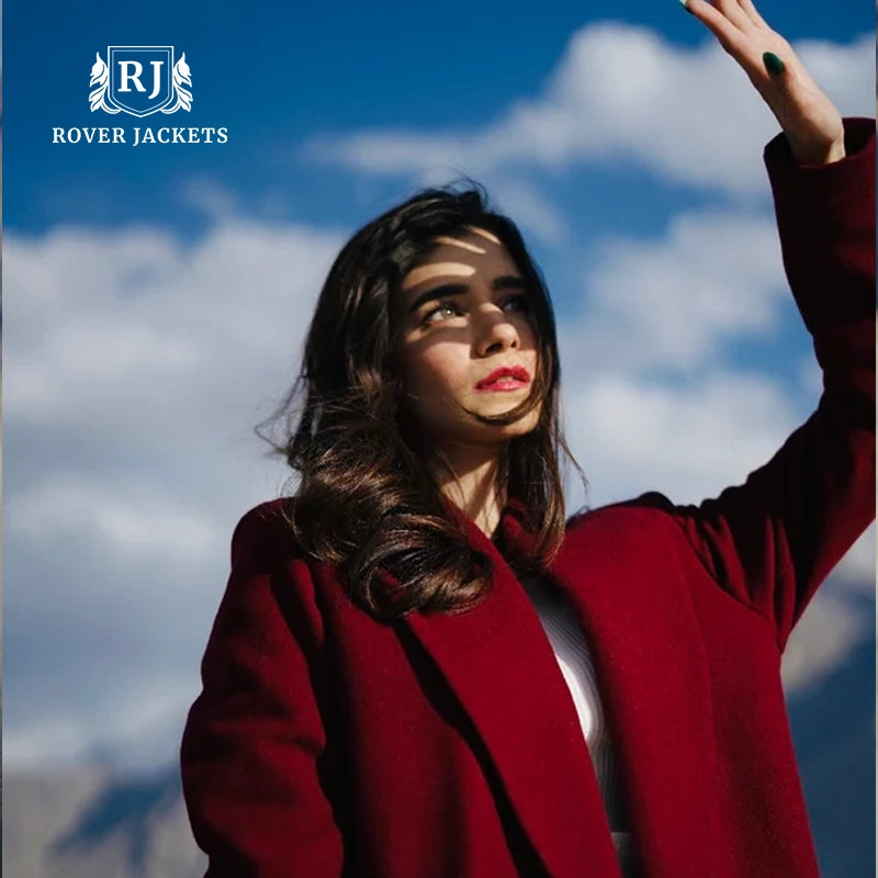 Deep Burgundy Long Duster Travel Coat