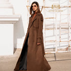Chocolate Brown Long Suede Maxi Coat