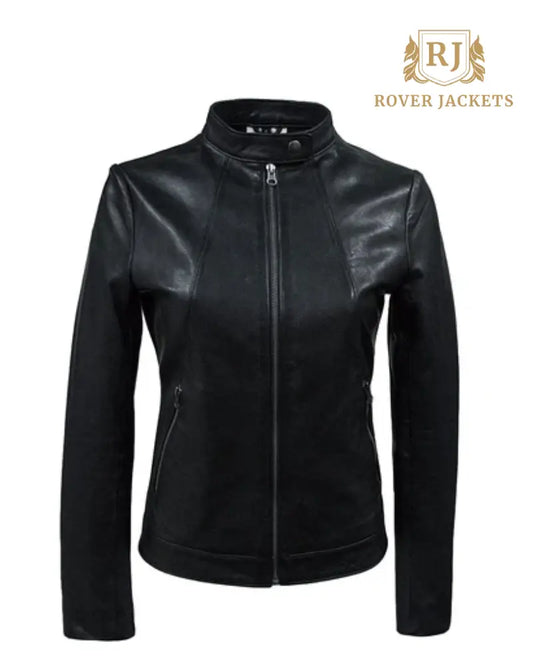 Versatile & Bold:Women's Black Leather Jacket 