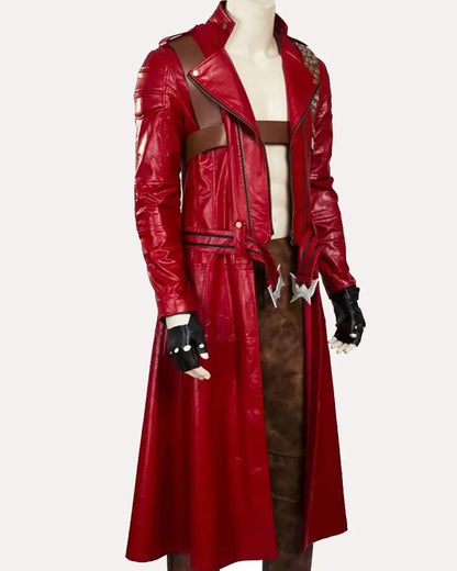 Red Leather Coat Video Game Devil May Cry3Dante