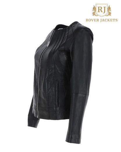 Women's Aliona Black Leather Jacket