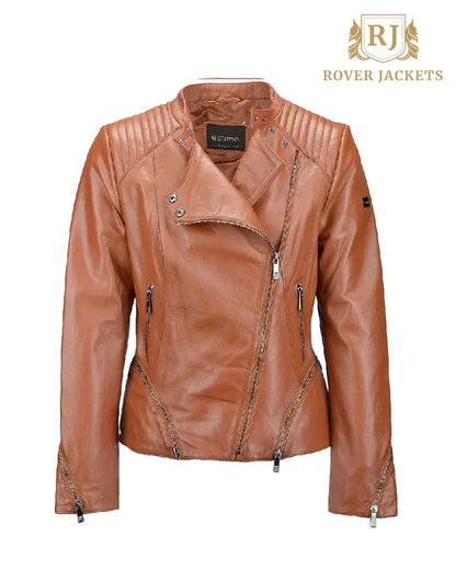 Women's Kiara Veg Tanned Biker Jacket