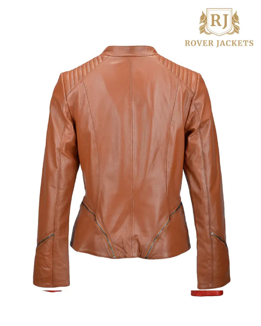 Women's Kiara Veg Tanned Biker Jacket