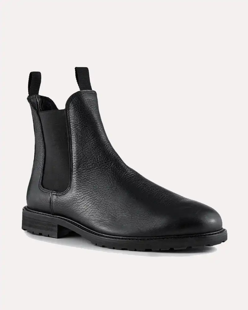 York Chelsea Black Boot Leather