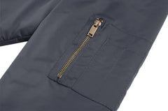 Zip Pockets Jacket Outdoor Autumn Winter Warm Grey - Roverjackets