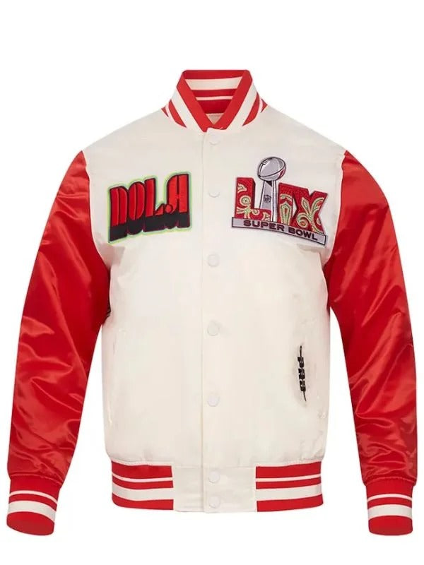 Super Bowl Cream Sublimated Satin Jacket