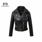 Women's Black Leather Biker Jacket